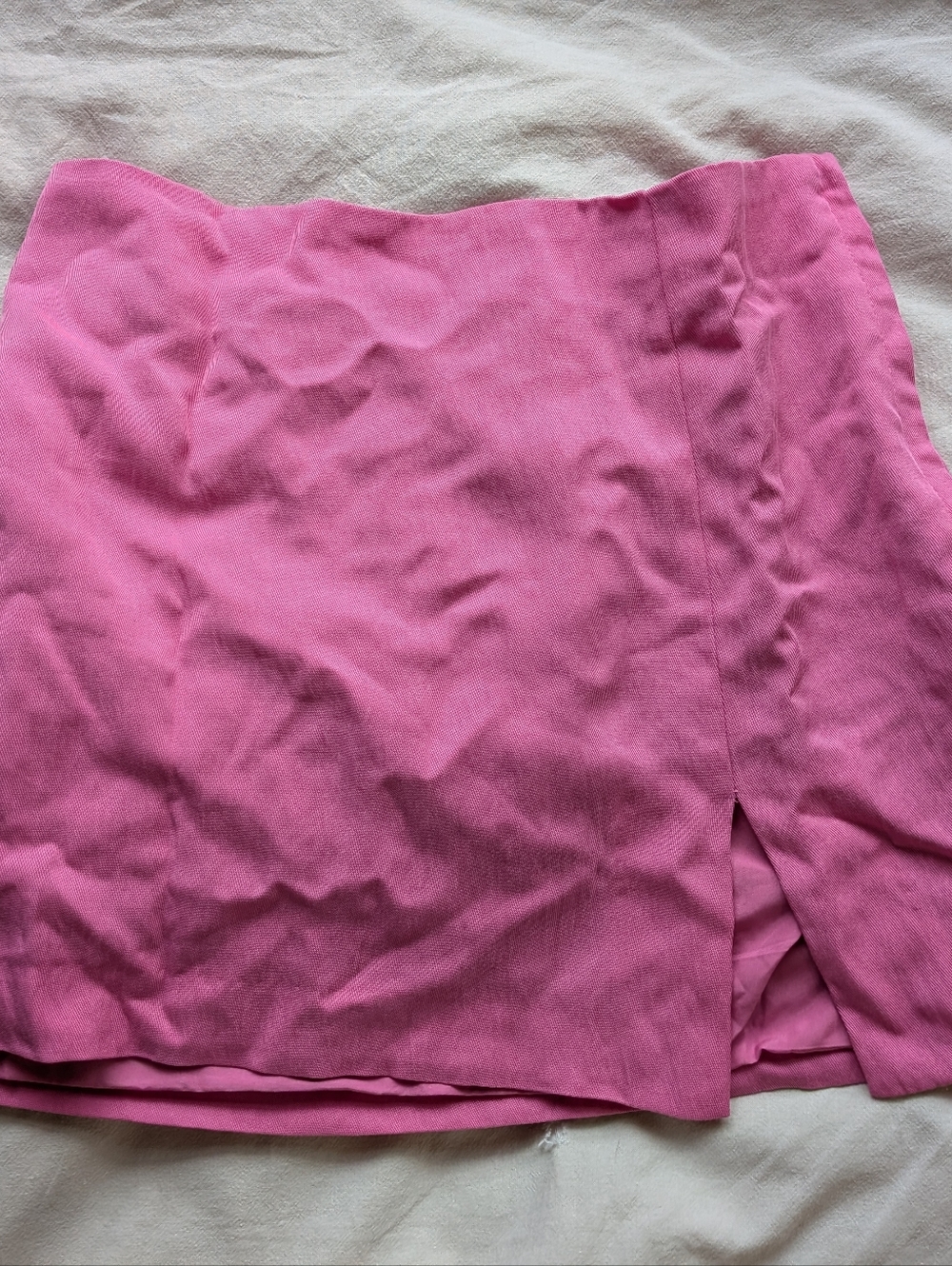 Pink Mini Skirt with Front Slit